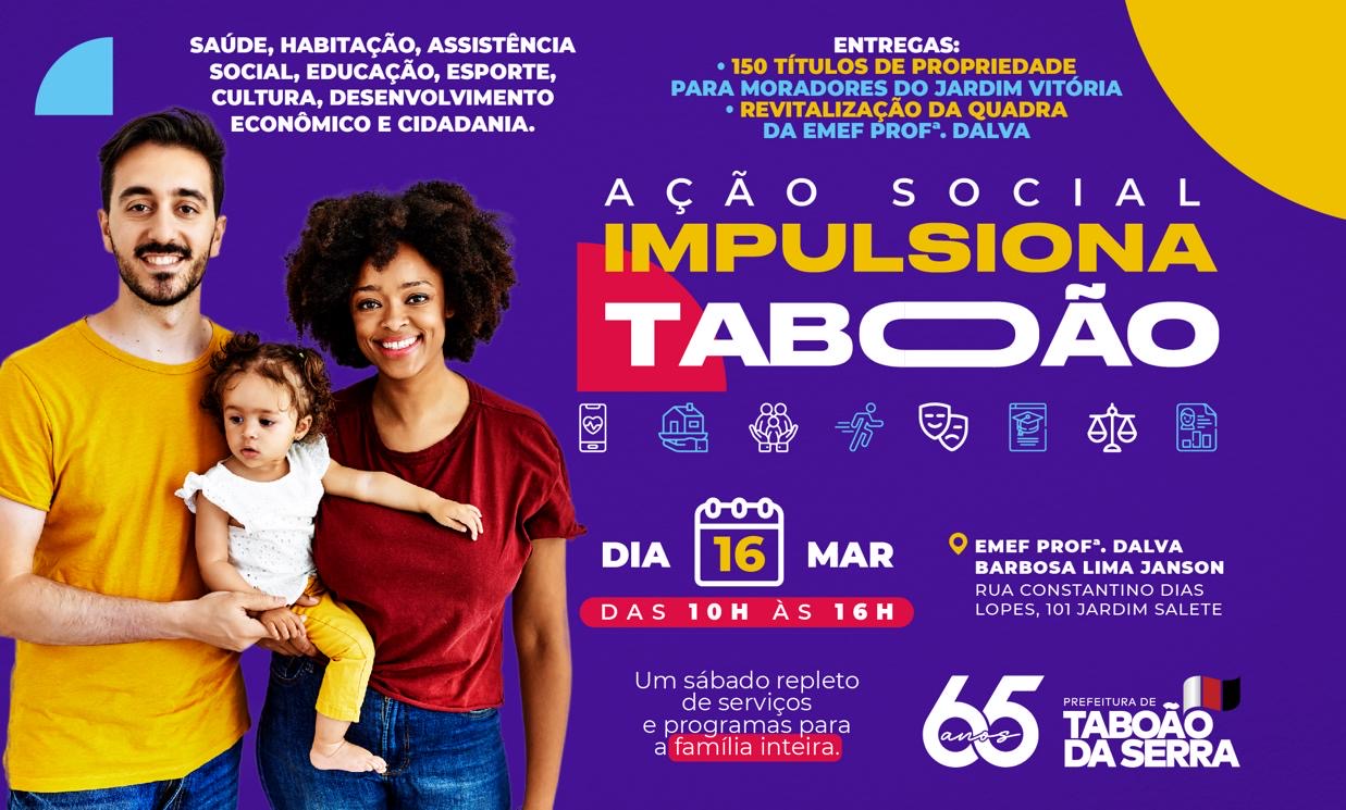 Impulsiona Taboão com entrega de 150 títulos de propriedade e diversos serviços no Jardim Salete, neste sábado (16)