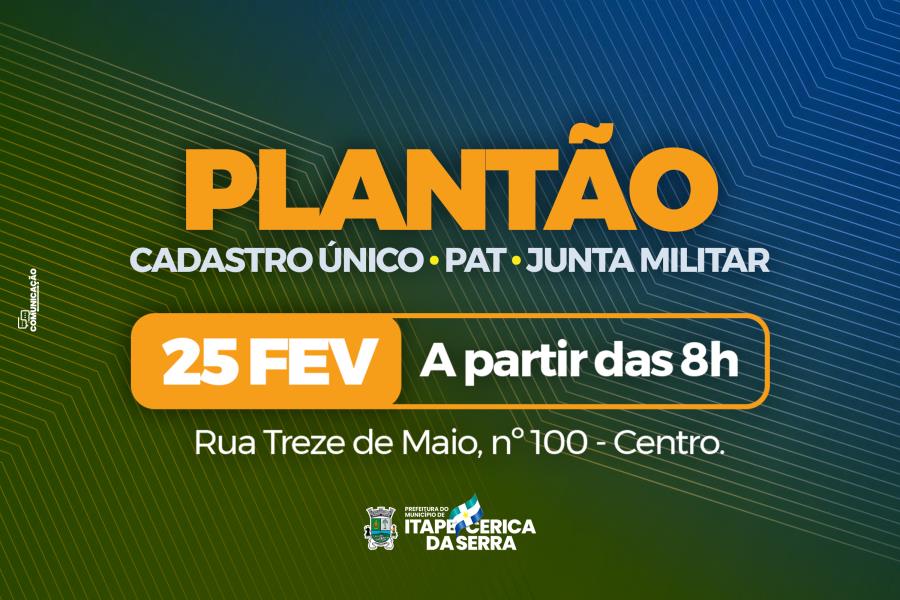 Cadastro Único, PAT e Junta Militar farão plantão neste sábado, 25, em Itapecerica da Serra