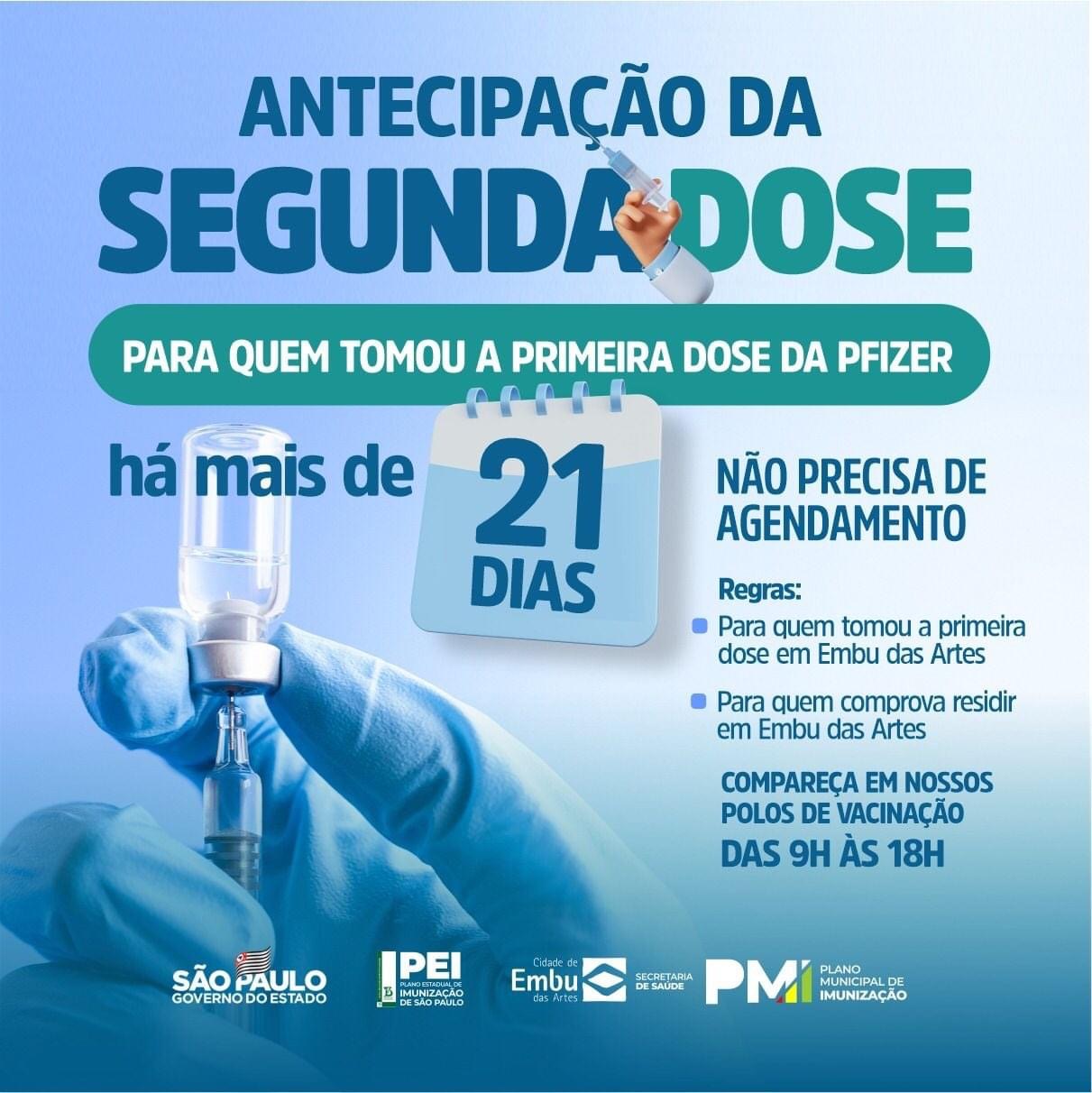 2ª dose da Pfizer também é antecipada para os Embuenses