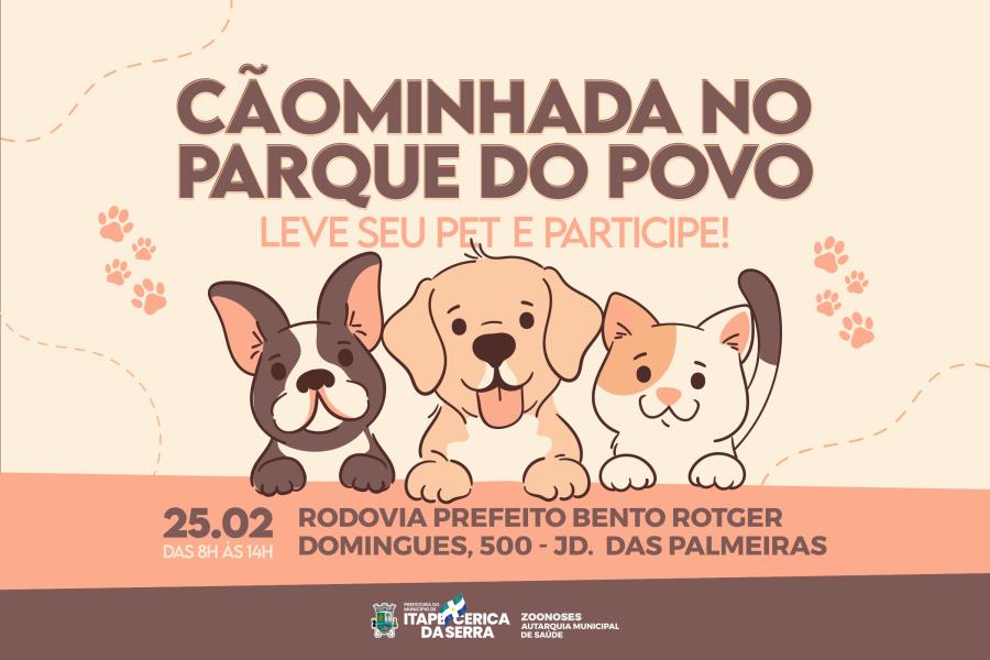 “Cãominhada” acontece neste sábado no Parque do Povo em Itapecerica da Serra