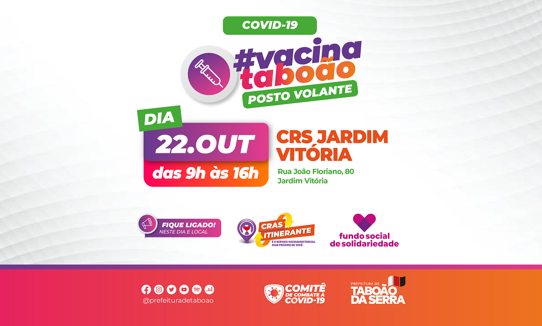 CRS Jardim Vitória recebe #VacinaTaboão nesta sexta, 22
