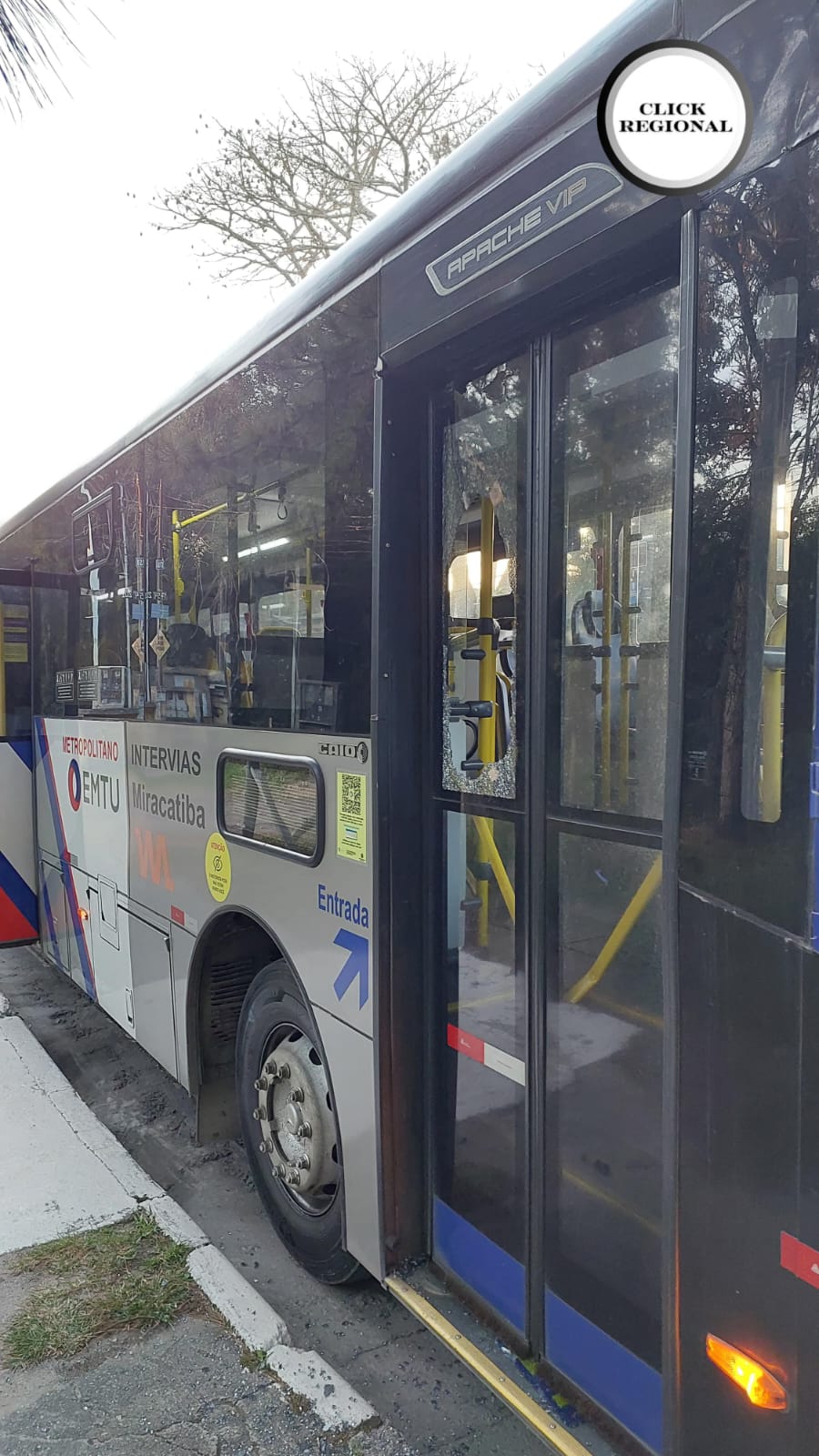 Ônibus da Viação Miracatiba é alvo de vandalismo em Itapecerica da Serra