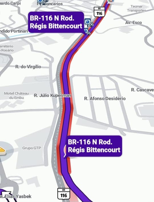 Trânsito intenso na Régis Bittencourt após acidente em acesso ao Rodoanel