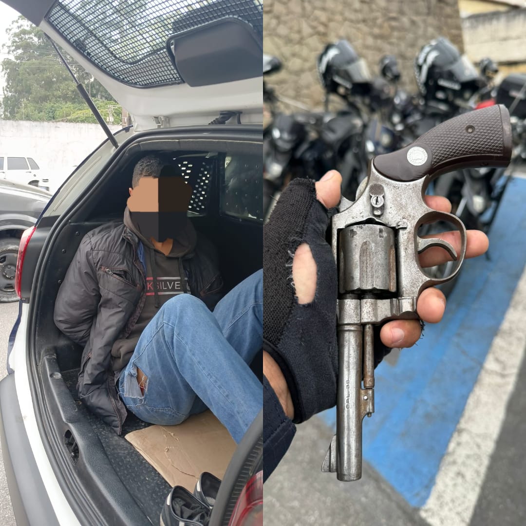 GCM de Taboão da Serra prende dois suspeitos de roubo após perseguição; arma, dinheiro e motos adulteradas são apreendidos