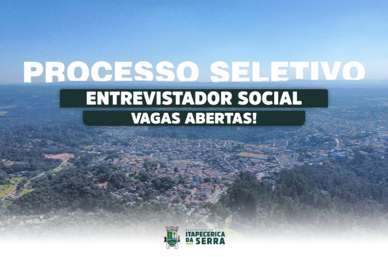 Prefeitura de Itapecerica da Serra abre processo seletivo para Entrevistador Social com 11 vagas imediatas