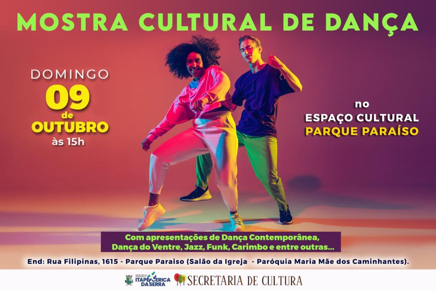 Domingo, 9, tem Mostra Cultural de Dança no Parque Paraíso